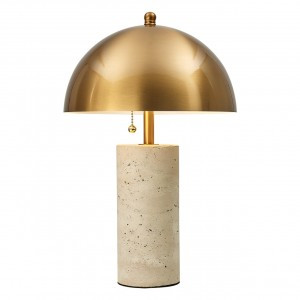 ODEON LIGHT 7089/2T MIDCENT ODL25 233 Настол. св-к с бронз./кам. травертин IP20 E14 7W 220V RUFINA