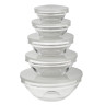 MILLIMI Набор салатников с крышкой 5 шт: 900/ 500/350/200/130 мл, стекло, пластик,  серый