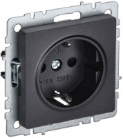 IEK BRITE мех. роз. СУ земля(штор.) 16А РС14-1-0-БрЧ черный BR-R14-16-K02