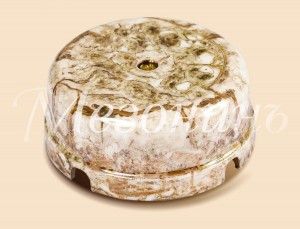 МЕЗОНИНЪ коробка распред. фарфор (керамика) D80х33мм мрамор IP20 GE70235-19