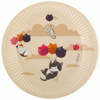 Тарелка однораз. бумажная d=18см Cats (6шт/уп,цена за уп) (кратн.12!) 109340 Волшебная страна