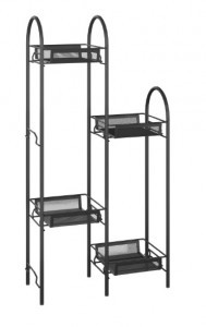 Подставка д/цветов Лира 24 (черный) 37*17*75,4см, 4 полки ПВЛ (до 5кг каждая) ПДЦЛ24Ч под заказ ЗМИ