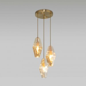 Eurosvet св-к подвесной  E14 3x60 Вт 330х330х1200 металл янтарный/латунь Prism 50236/3 a058960