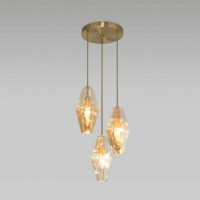 Eurosvet св-к подвесной  E14 3x60 Вт 330х330х1200 металл янтарный/латунь Prism 50236/3 a058960
