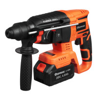 ЕРМАК Перфоратор аккумуляторный 20В, 4А*ч, 28 мм, 2.0 Дж, 0-4800 уд/мин, SDS-Plus (ONE)