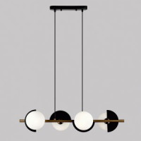 Eurosvet св-к подвес. 4x25W 780х260х1000 мет черный/белый/латунь Moity 70149/4 a064820