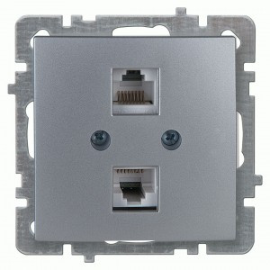 Nilson TOURAN-ALEGRA-THOR мех. роз. комп. 2 мест. СУ (RJ45 CAT5) серебро 24130446