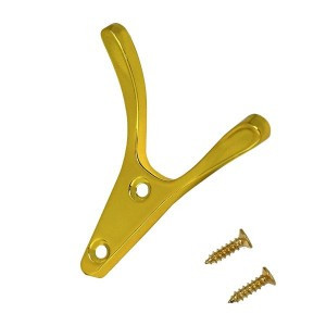 Крючок-вешалка мебельн 2-рожк СТАНДАРТ 206 GP золото Инд. уп. на подвесе (600,50)