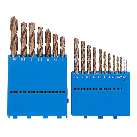 Набор сверл по металлу, 1-10 мм (через 0.5 мм) 19 шт, Р6М5, многогранная заточка, бокс Барс