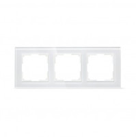 Smartbuy Нептун Рамка 3-местная стекло белая  (SBE-05w-Glass-FR-3)