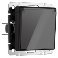 Werkel мех. роз. СУ 1 мест. 16A земля шторки крышка IP44 (черный акрил) W1171248 a064043