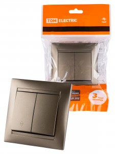 TDM Лама выкл. проходн. СУ 2 кл. 10А бронза SQ1815-0707