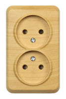 Smartbuy Юпитер роз. ОУ 2 мест. светлое дерево 10A SBE-03lw-10-S2-N