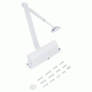 NOTEDO Доводчик дверной  DC-090-НО с фиксаторм WHITE до 90кг  белый  (10)