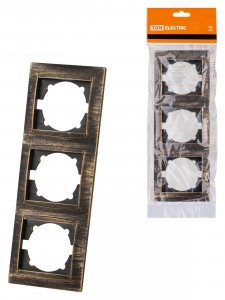 TDM Лама рамка 3 мест. вертикальная старинная бронза SQ1815-0780