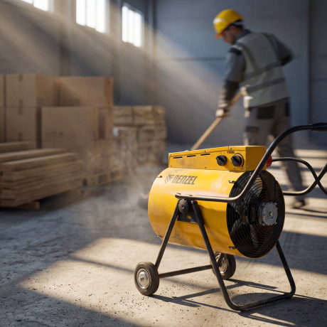 Тепловая пушка SFH-15000, 400 В, 1600 м3/ч, вентилятор 3 режима, 9000/15000 Вт Denzel