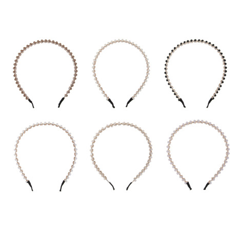 Ободок для волос ЮНИLOOK, 0,5см, пластик, металл, 6 цветов, ACS-67