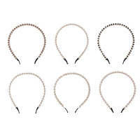 Ободок для волос ЮНИLOOK, 0,5см, пластик, металл, 6 цветов, ACS-67