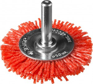 ЗУБР "ПРОФЕССИОНАЛ". Щетка дисковая для дрели, нейлоновая проволока с абразивным покрытием, 50мм
