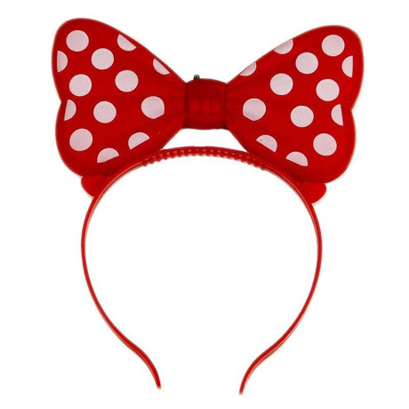 Ободок К361 Бант в горошек со светодиодом 3режима. пластик (цена за 12шт)