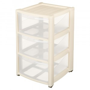 Комод на колесах "АМАДЕО" 3 ящика бежевый 431242807 Бытпласт