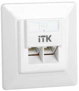 ITK Внутренняя инф. розетка RJ45 кат. 5Е UTP 2 порта CS2-1C5EU-2-1