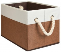 Короб для хранения, 38x25x25 см, мат. полиэстер, ручки хлопок,  440, Cappuccino, Еврогарант