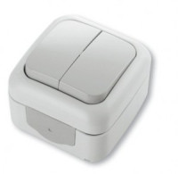 VIKO by Panasonic PALMIYE  выкл. 2 кл. ОУ бел.  10А IP54 90555402