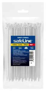 Safeline хомут (стяжка) нейлон 3,6х140 БЕЛЫЙ (уп.100шт, цена за уп.) PRO 24833