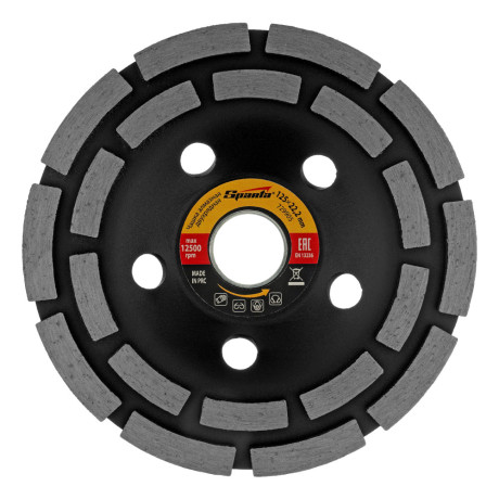 Чашка алмазная зачистная, 125 мм, двухрядная Sparta