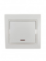 Lezard Мира выкл. СУ 1 кл. 10А (инд.) бел. (корпус PC) 701-0202-111