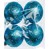 Шар JY-04-8 4шт 8см (с пайетками) Голубой (72)