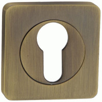 Накладка на цилиндр квадрат. РЕНЦ, бронза античная матовая INET 02 MAB