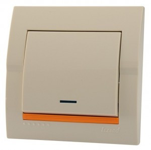 Lezard DERIY выкл. СУ 1 кл. 10А (инд.) крем. 702-0303-111