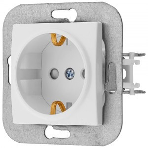 Bylectrica УЮТ мех. розетки земля со шторками, белый, (РС16-532)