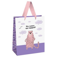 Пакет подарочный 33*42*12см MESHU &quot;Что значит, где подарок&quot;, выборочный лак,матовая ламинация 354696