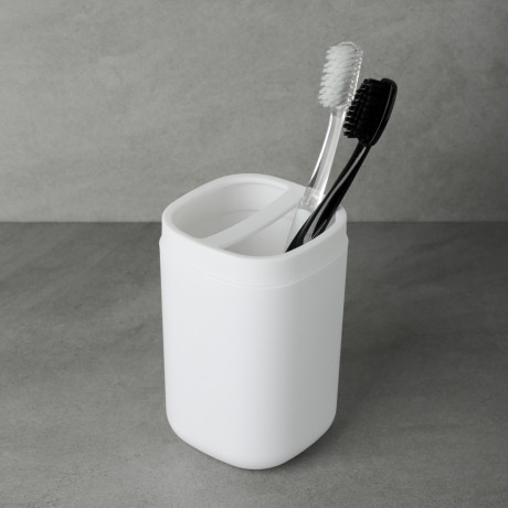 VETTA Стакан с разделителем для зубных щеток и пасты Prime, пластик, 7,5х7,5х11,7см, 2 цвета