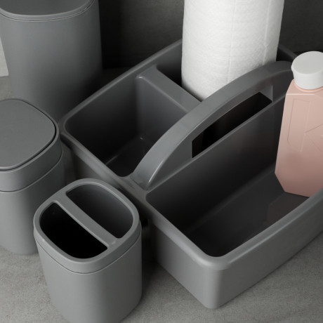 VETTA Стакан с разделителем для зубных щеток и пасты Prime, пластик, 7,5х7,5х11,7см, 2 цвета