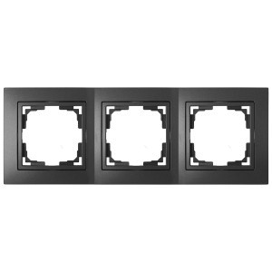 Bylectrica УЮТ рамка 3 мест., черный графит, (ЮЛИГ.735212.281-40 черный графит)