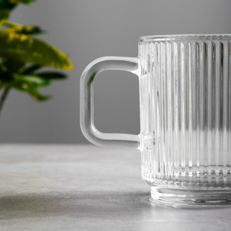 MILLIMI Кружка с рельефным узором, 340мл, стекло