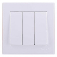 Lezard RAIN выкл. СУ 3 кл. бел. (корпус PC) 703-0202-109