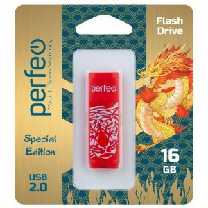 Флэш-диск USB 16GB Perfeo C04 Red Tiger