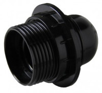 EKF Патрон E27 карболит люстровый с кольцом, черный LHC-E27-r-s