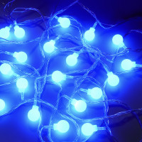 СНОУ БУМ Гирлянда эл. вьюн 4м, 20LED, шар 1,6см, синий, пост. свечение, ПВХ прозрачный, 220В