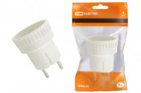 TDM сет. вилка-переход. (адаптер) 6А 250В (АБС-пластик, белый) (30!) SQ1806-0023