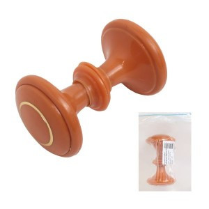 Ручка-кнопка дверная пластик РДП-01-1 бел/зол кольцо Инд.упаковка+ШК (100) Башкирия