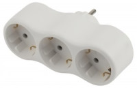 ЭРА разветвитель (тройник) 3роз. 16А белый, земля, линейный (пластик премиум) SPx-3e-W (РФ) 9842