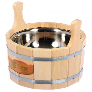 Ушат "шайка" 6,5л с нерж.вставкой, липа, 33216 Банные штучки