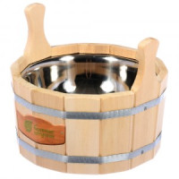 Ушат "шайка" 6,5л с нерж.вставкой, липа, 33216 Банные штучки