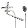 СоюзКран Смеситель для ванны с душем, прямой излив 30см, кер. картридж 35мм, цинк, хром SK08-P102